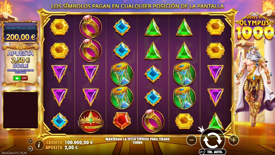 Gates of Olympus 1000 — juego principal